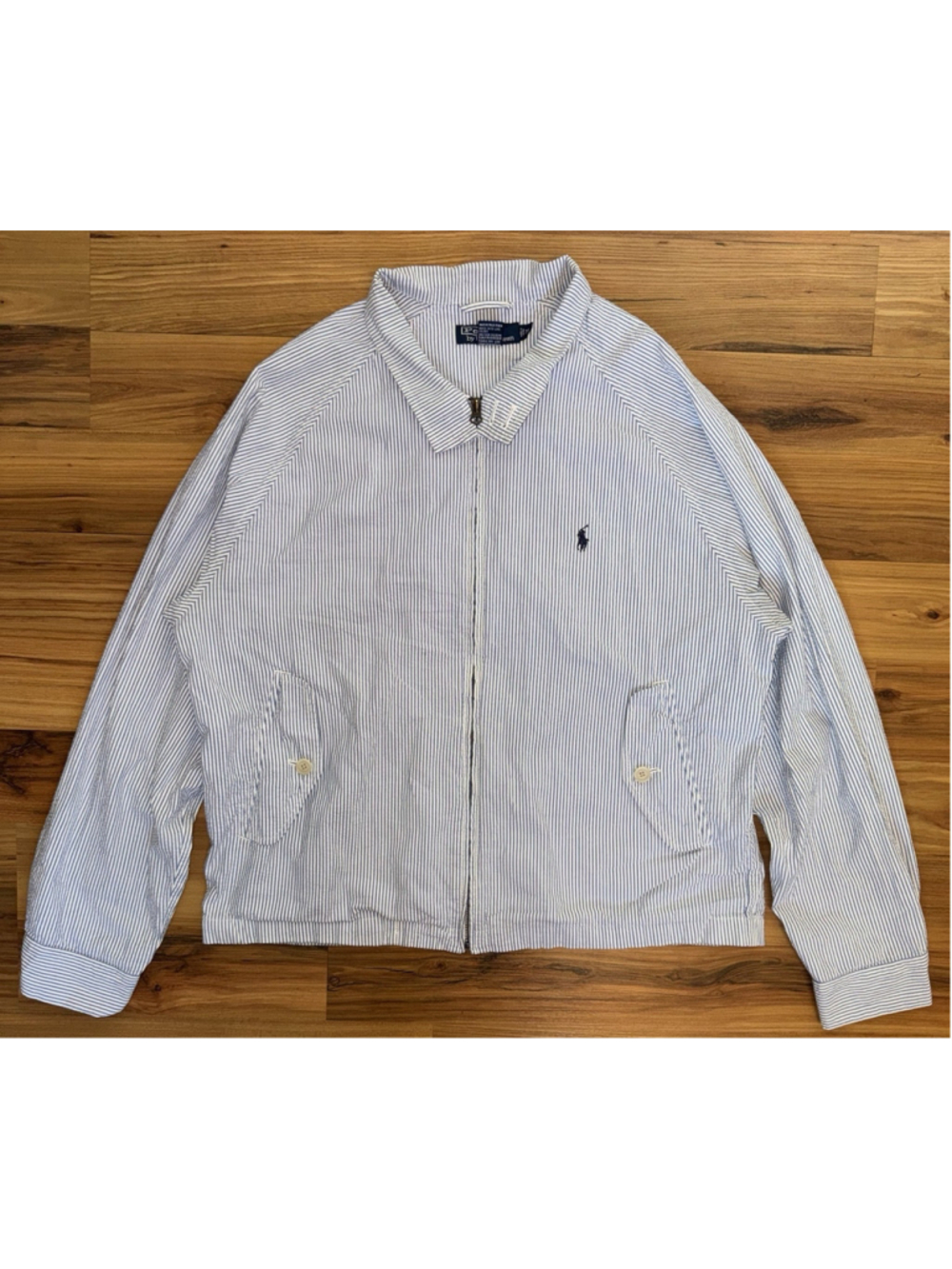 Vintage Polo Ralph Lauren Seersucker Harrington Jacket Preppy Ivy League Medium